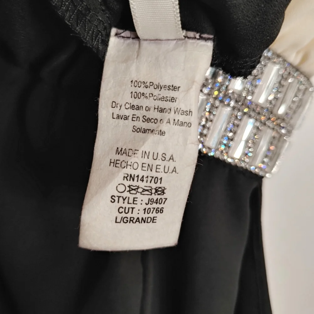 Line Up Y2k black & cream rhinestone halter jumpsuit. Size L - Picture 13 of 14